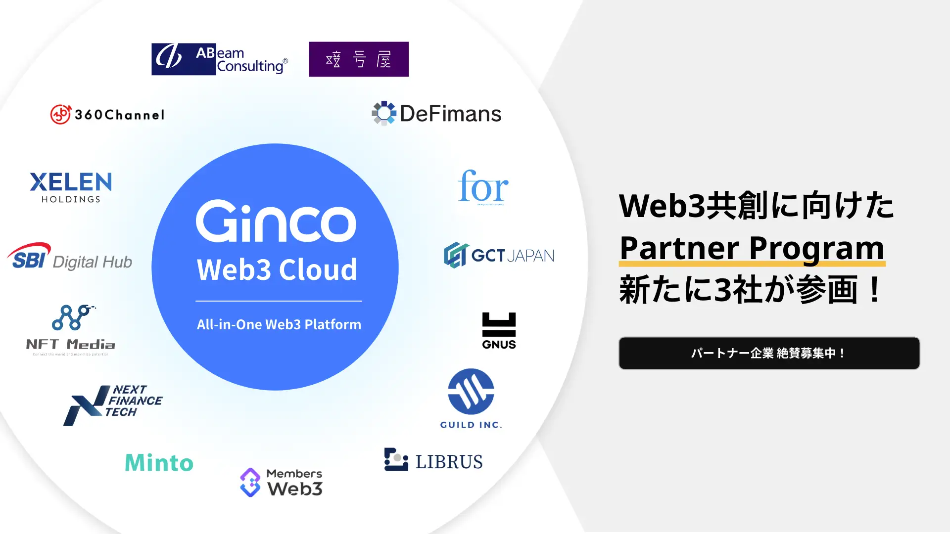 GincoのPartner Programに新たな3社が参画